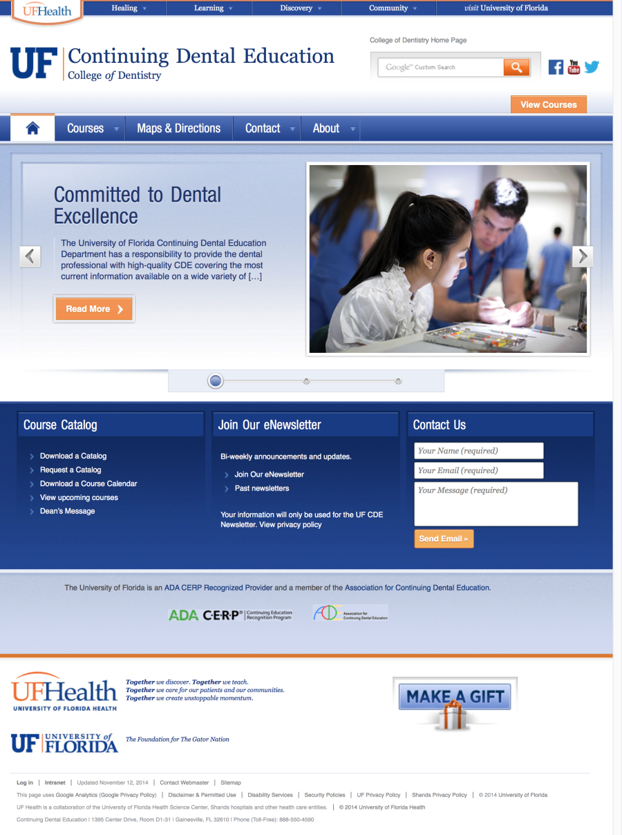 Continuing Dental Education » College of Dentistry » University of Florida